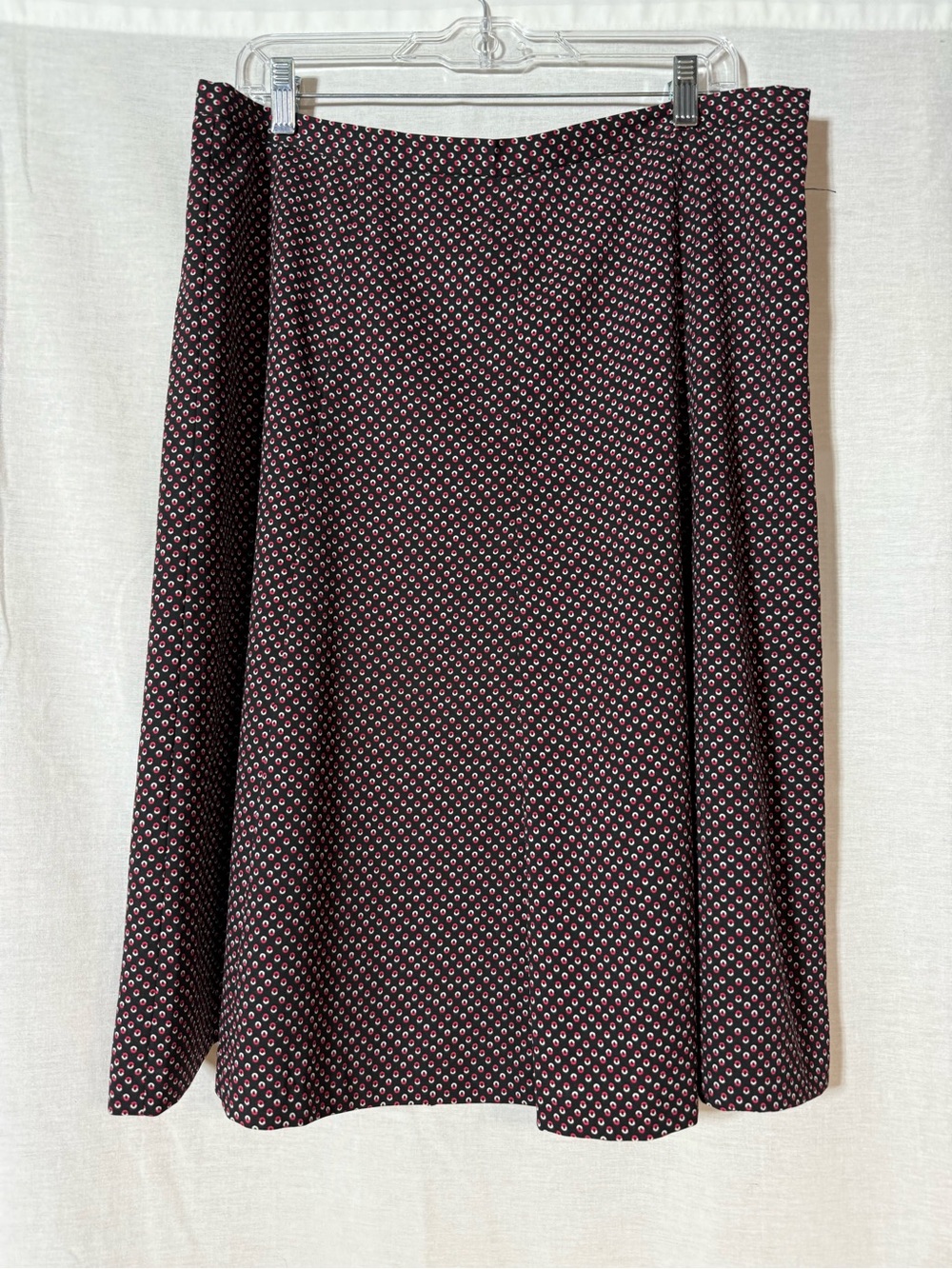 Talbots Black and Burgundy Patterned A Line Skirt Size 14